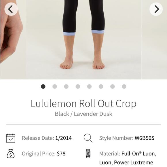 Lululemon Roll Out Crop Leggings Black/Lavender Dust Size 4 - Picture 12 of 12